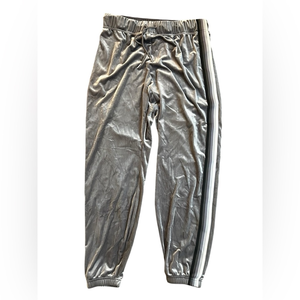 Forever 21 Women’s Velour Metallic Joggers with Stripe Athleisure Size M NWT